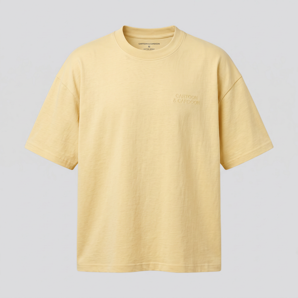 Heavyweight T-Shirt, Buttercream, front view — CARTOON & CARDOON