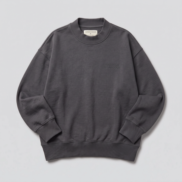 Mock-Neck Sweatshirt, Iron, front view — CARTOON & CARDOON
