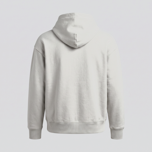 Boxy Hoodie, Cement, back view — CARTOON & CARDOON
