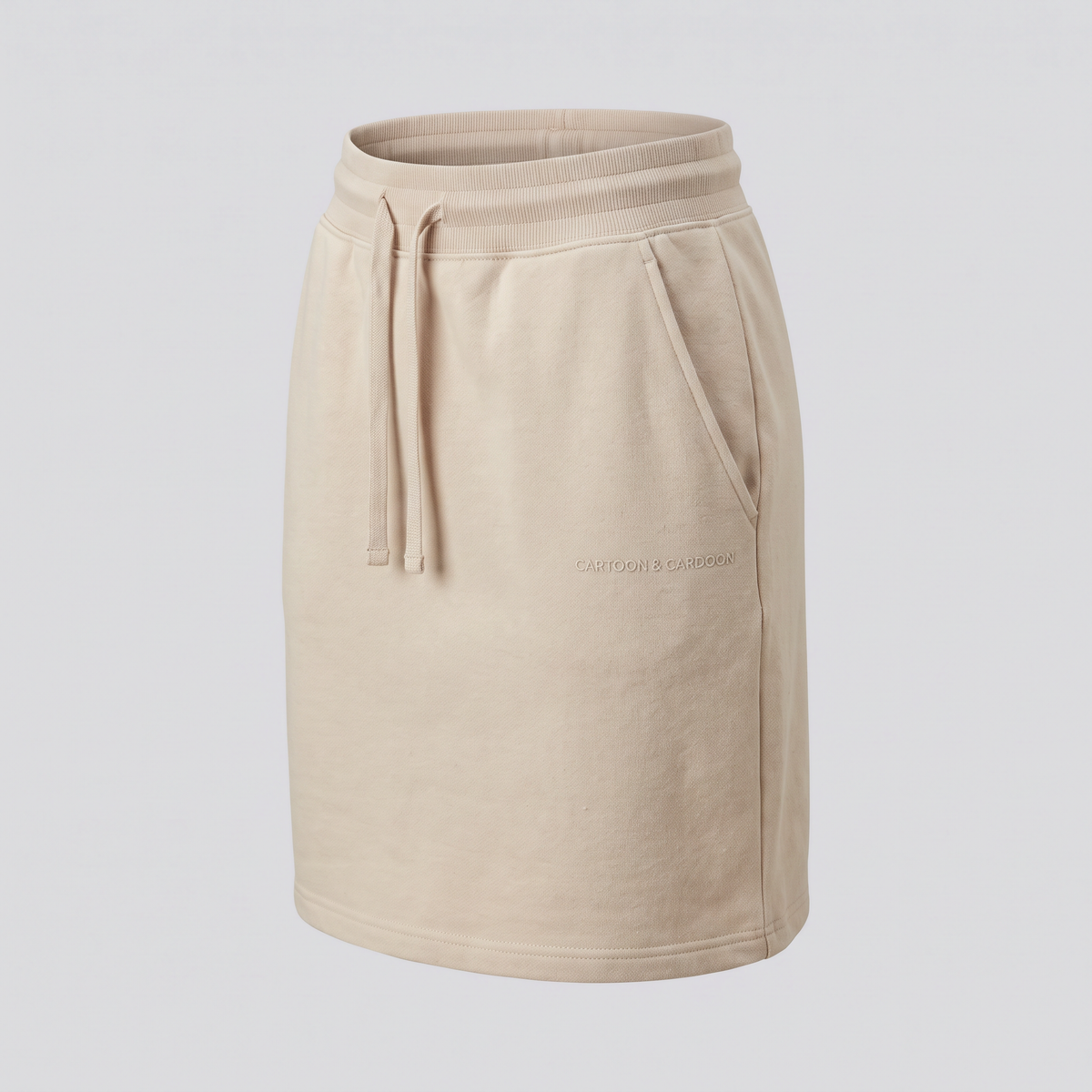 Fleece Skirt, Oat, front view — CARTOON & CARDOON