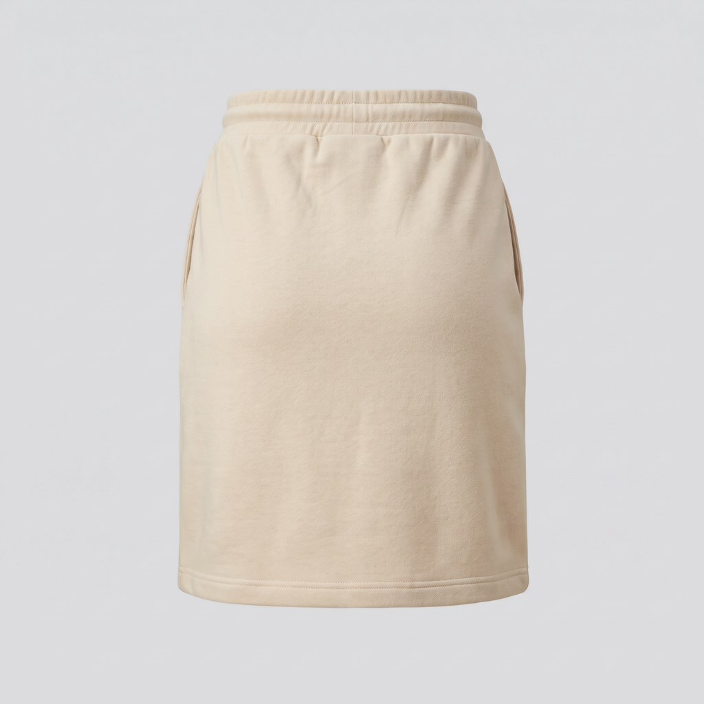 Fleece Skirt, Oat, back view — CARTOON & CARDOON