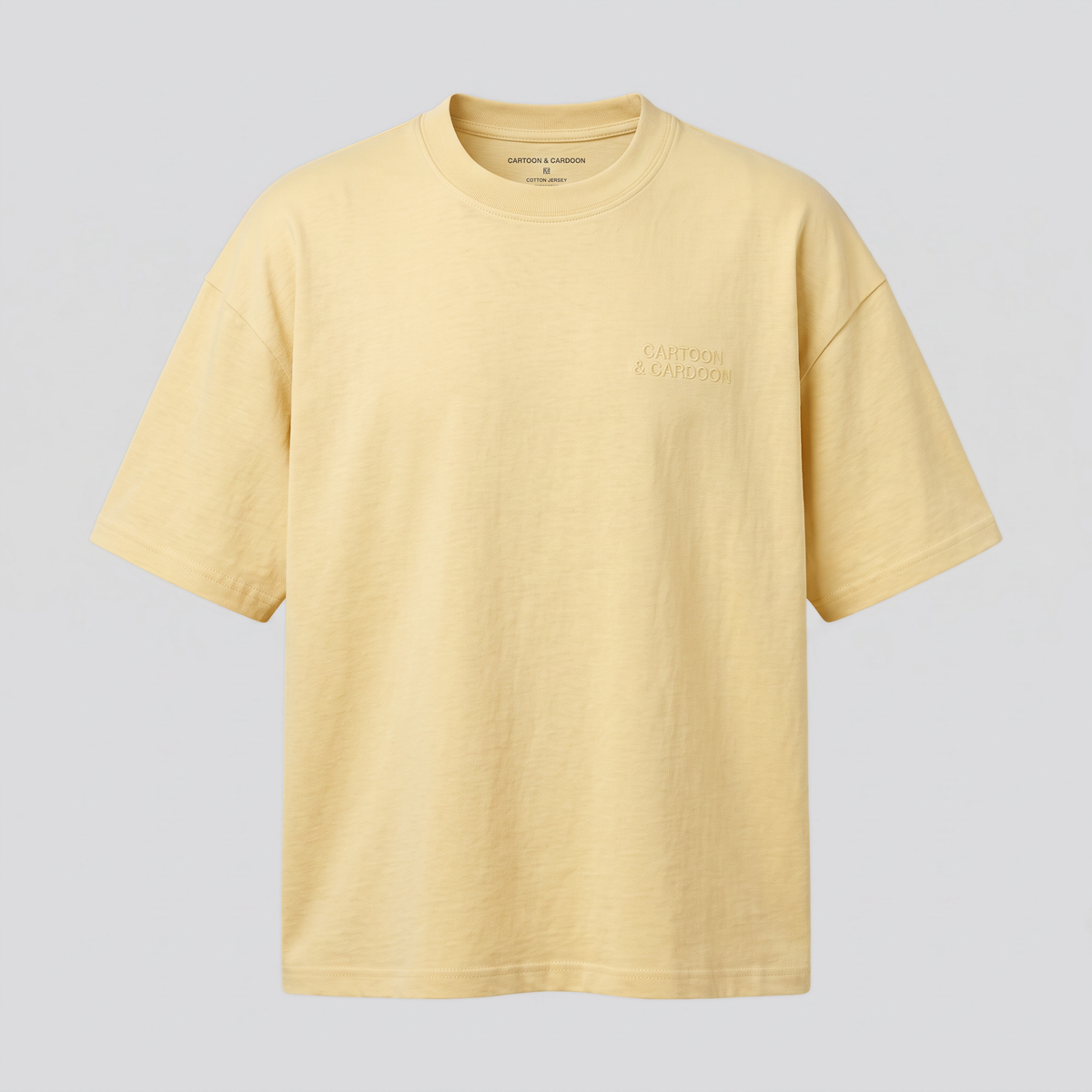 Heavyweight T-Shirt, Buttercream, front view — CARTOON & CARDOON