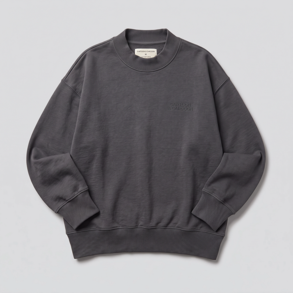 Mock-Neck Sweatshirt, Iron, front view — CARTOON & CARDOON
