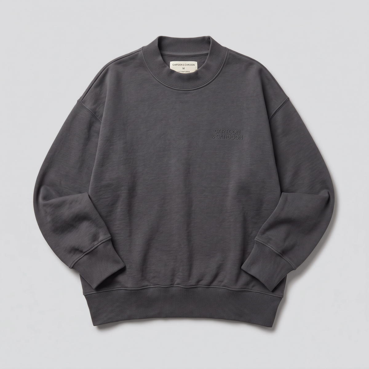 Mock-Neck Sweatshirt, Iron, front view — CARTOON & CARDOON