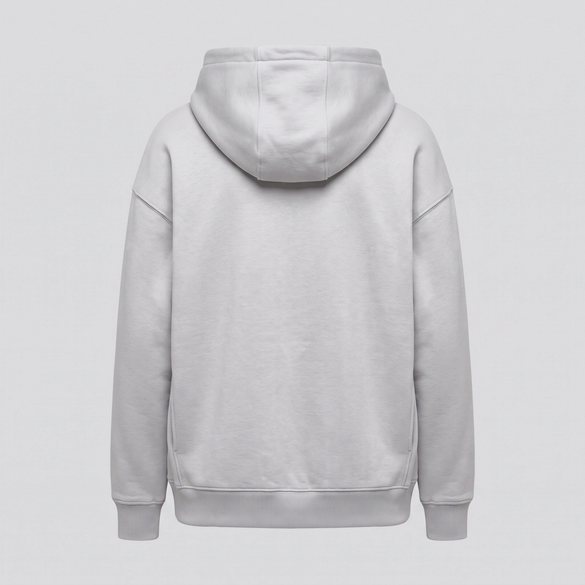 Oversized Zip Hoodie, Silver Cloud, back view — CARTOON & CARDOON