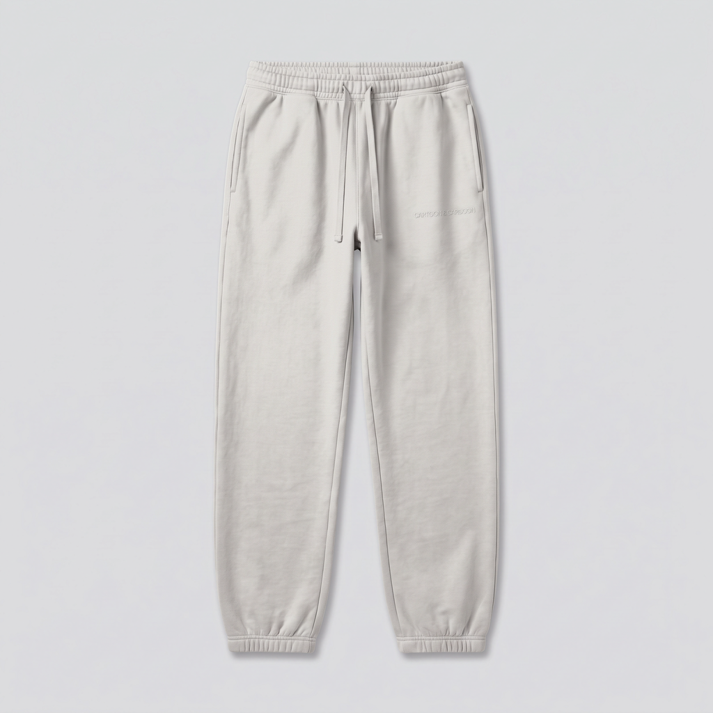 Relaxed Sweatpants, Cement, front view — CARTOON & CARDOON