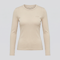 Ribbed Long-Sleeve Top, Oat, front view — CARTOON & CARDOON