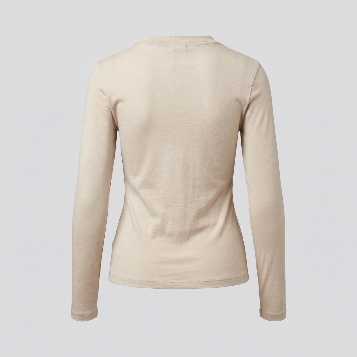 Ribbed Long-Sleeve Top, Oat, back view — CARTOON & CARDOON