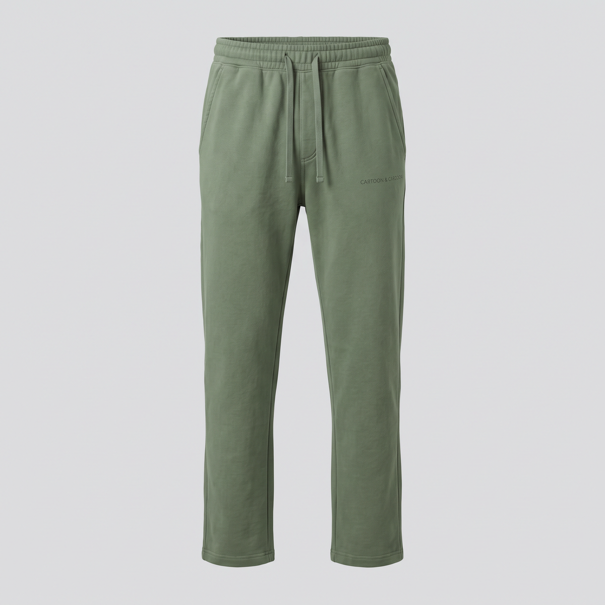 Straight-Leg Joggers, Moss, front view — CARTOON & CARDOON