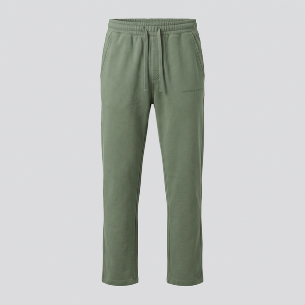 Straight-Leg Joggers, Moss, front view — CARTOON & CARDOON
