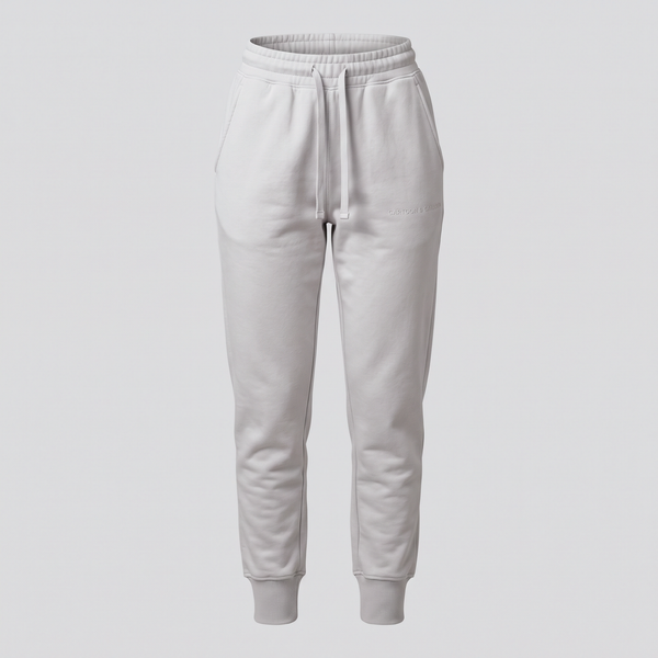 Tapered Joggers, Silver Cloud, front view — CARTOON & CARDOON